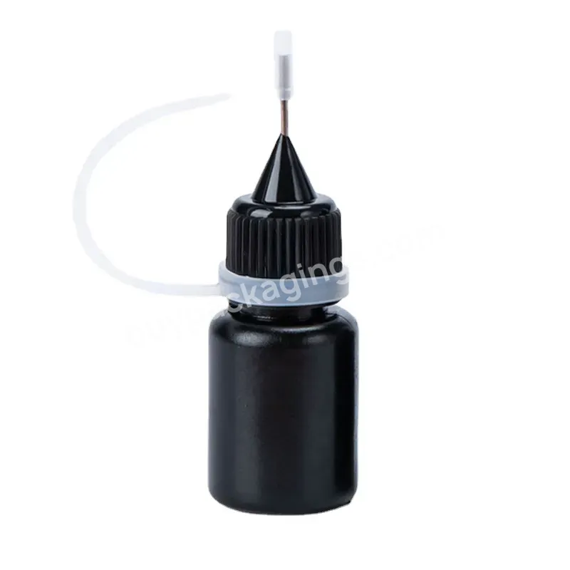 Joint Adhesive Nail Art Glue For Nail Tips Decoration Metal Tip Nose Opaque Black Plastic Needle Applicator Dropper Bottle