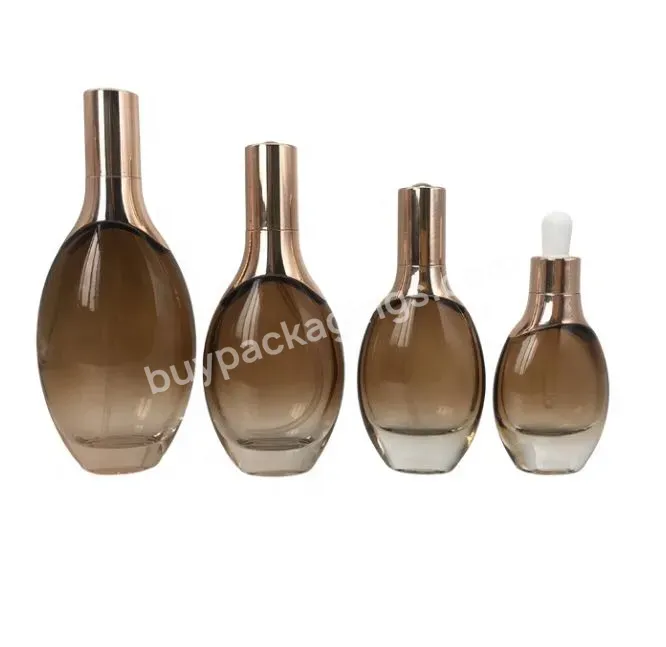 Jt-a0036 50ml New Arrivals Olive Shape Luxury 30 Ml Serum Essential Oil Bottles Glass Dropper Bottle