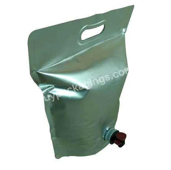 Juice Bib Bag 1l 2l 3l 4l 5l Aseptic Dispenser Apple Juice Aluminum Foil Wine Foldable Water Spout Pouch With Tap