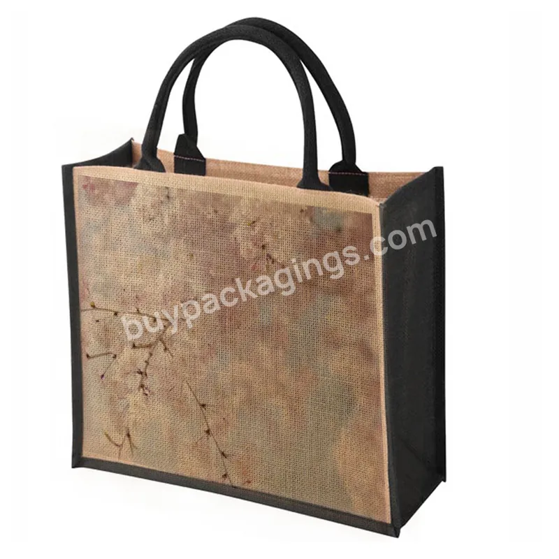 Jute Fabric Large Garment Shopping Bag Custom New Style Burlap Tote Bag For Gift