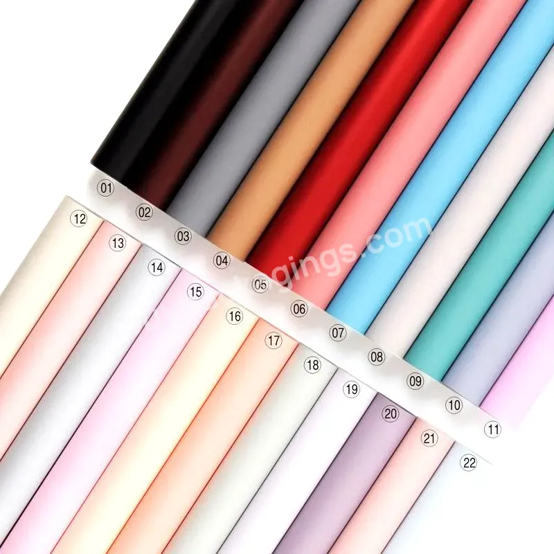 Korea Style Waterproof Pp Bright Film Wrapping Flower Paper Sugar Paper With Pure Color Printing