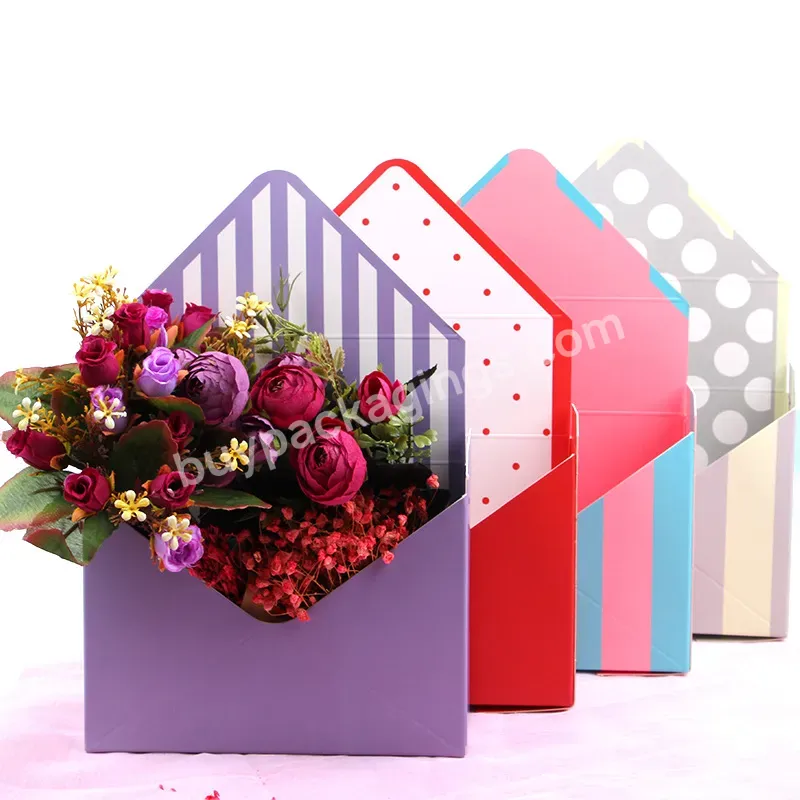 Korean Fashion Envelope Flower Box Store Layout Flower Basket Folding Gift Box Flower Packaging Box Imported Cardstock Custom