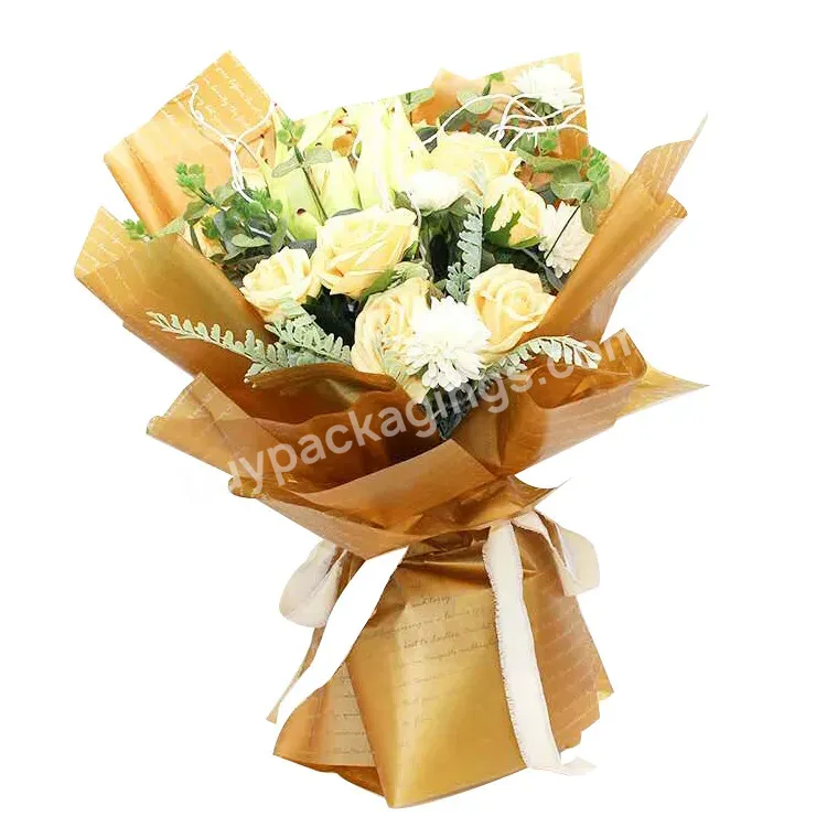 Korean New Design Flower Bouquet Wrapping Paper Floral Wrapper With English Letter Printed