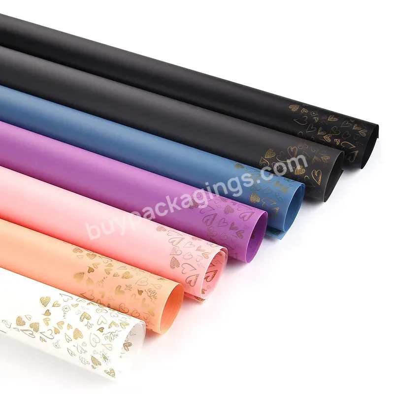Korean Style 58*58cm Plastic Waterproof Bouquet Wrapping Paper For Florist Wrapper