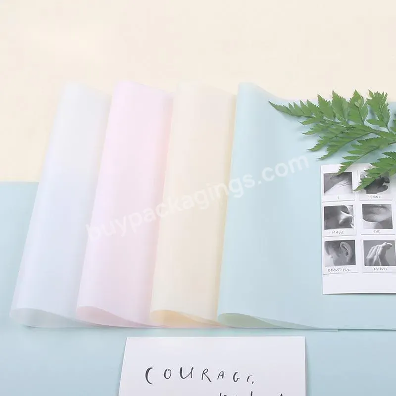 Korean Style 60cm*10y Semitransparent Pure Color Jelly Plastic Film Gift Flower Packing Paper Roll