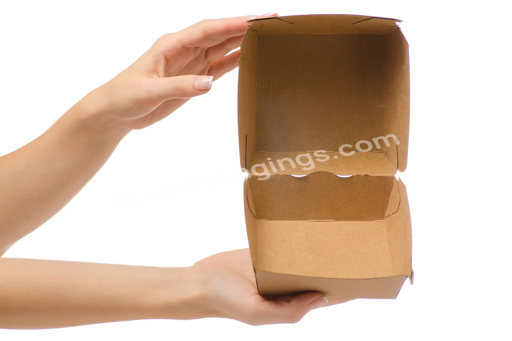 Kraft Box Burger Cardboard Take Away Food Box Wholesale Cheap Burger Boxes With Logo