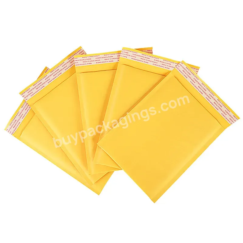 Kraft Bubble Mailer Paper Mailng Bag Eco-friendly Custom Yellow Padded Mailing Envelopes For Shipping