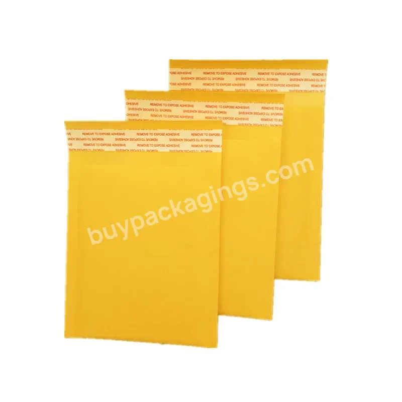 Kraft Bubble Mailer Paper Mailng Bag Eco-friendly Custom Yellow Padded Mailing Envelopes For Shipping