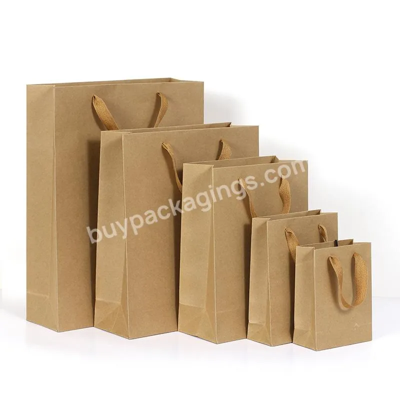 Kraft Paper Bag Custom Printed Recyclable Shopping Clothing Shoes Pink Gift Bags With Your Own Logo
