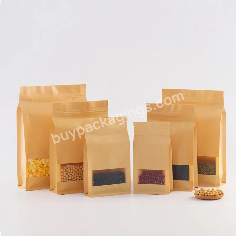 Kraft Paper Bag With Clear Window Factory Supply Paper Bags Kraft Paper Pouch Bag Customized