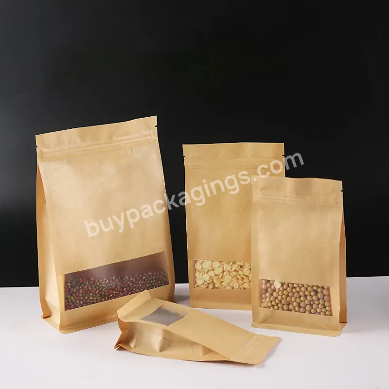 Kraft Paper Bag With Clear Window Factory Supply Paper Bags Kraft Paper Pouch Bag Customized