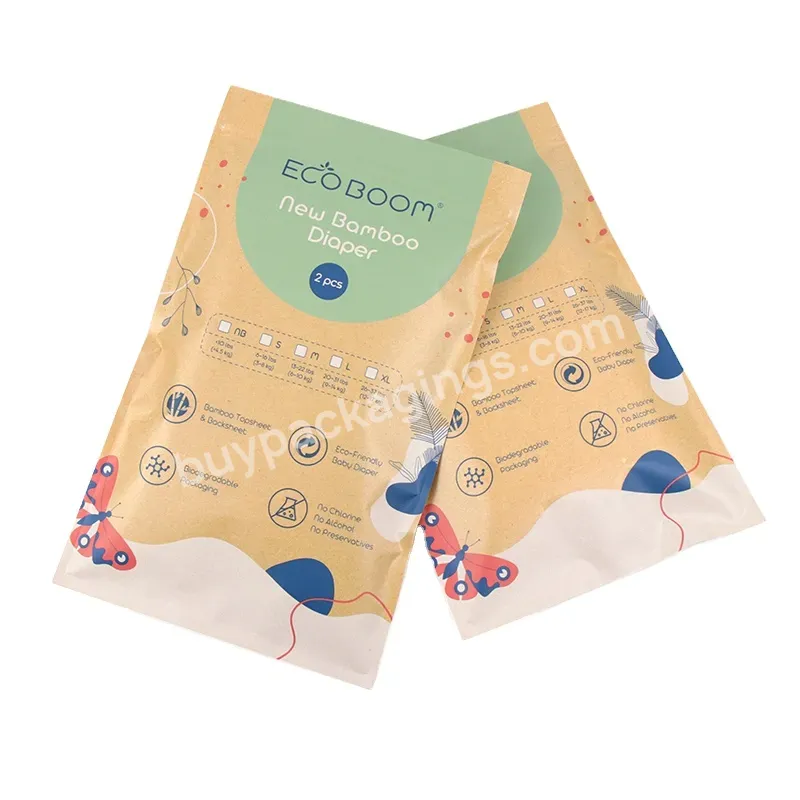 Kraft Paper Bags Biodegradable Ziplock Bag Underwear Bra Socks Zipper Bag Stand Up Plastic Packaging Logo Print Custom