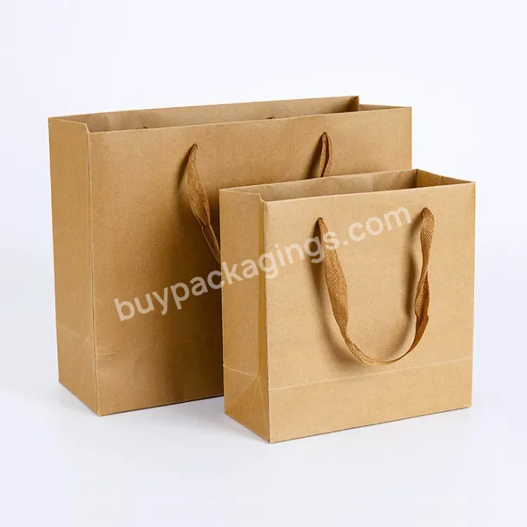 Kraft Paper Bags With Handles Clothing Shopping Bag Wholesale Reusable Paper Bag