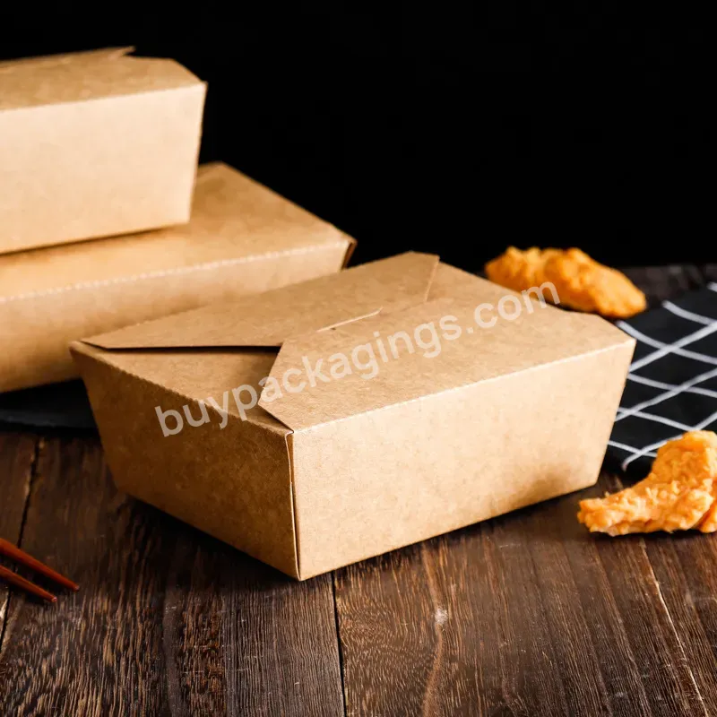 Kraft Paper Box Food Packaging Boxes Disposable For Fast Food