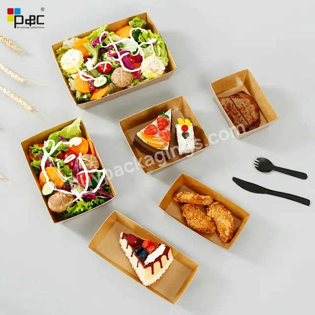Kraft Paper Box For Lunch With Pet Accessories Kids Lunch Boxes For Children Kraft Paper Box With Pet Transparent Plastic Lid