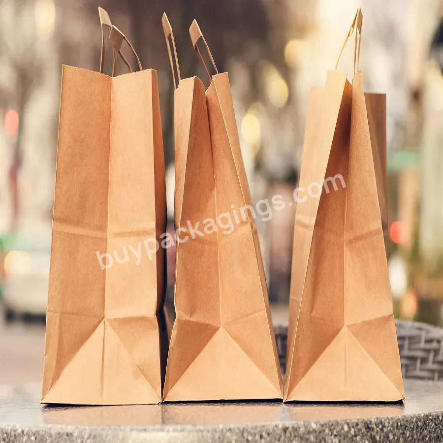 Kraft Paper Gift Bag Eco-friendly Shopping Bag Custom Logo Paper Bags Wholesale