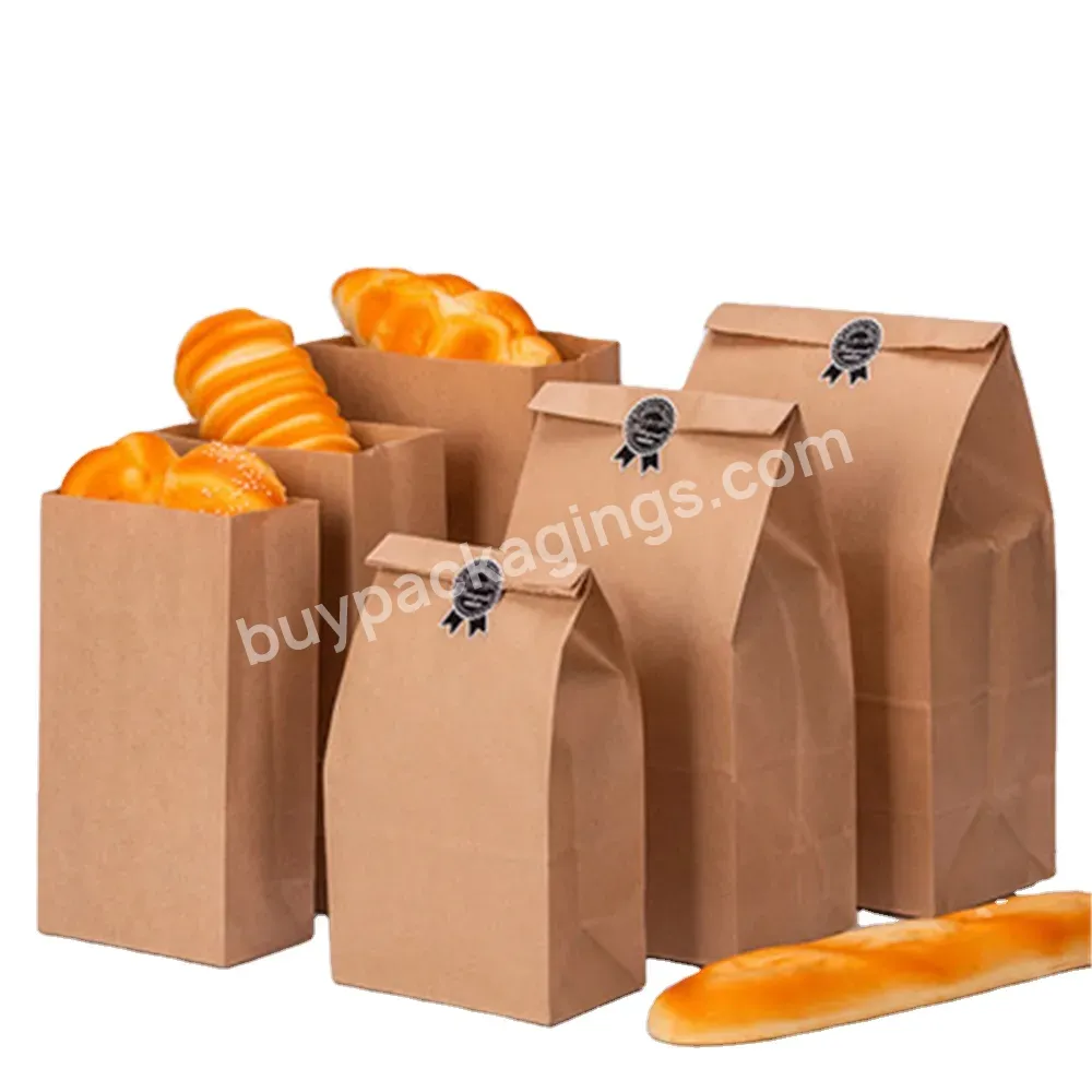 Kraft Paper Gift Bags Packaging Bread Candy Food Cake Bread Snacks Baking Takeaway Bags Cake For New Year Party Supplies