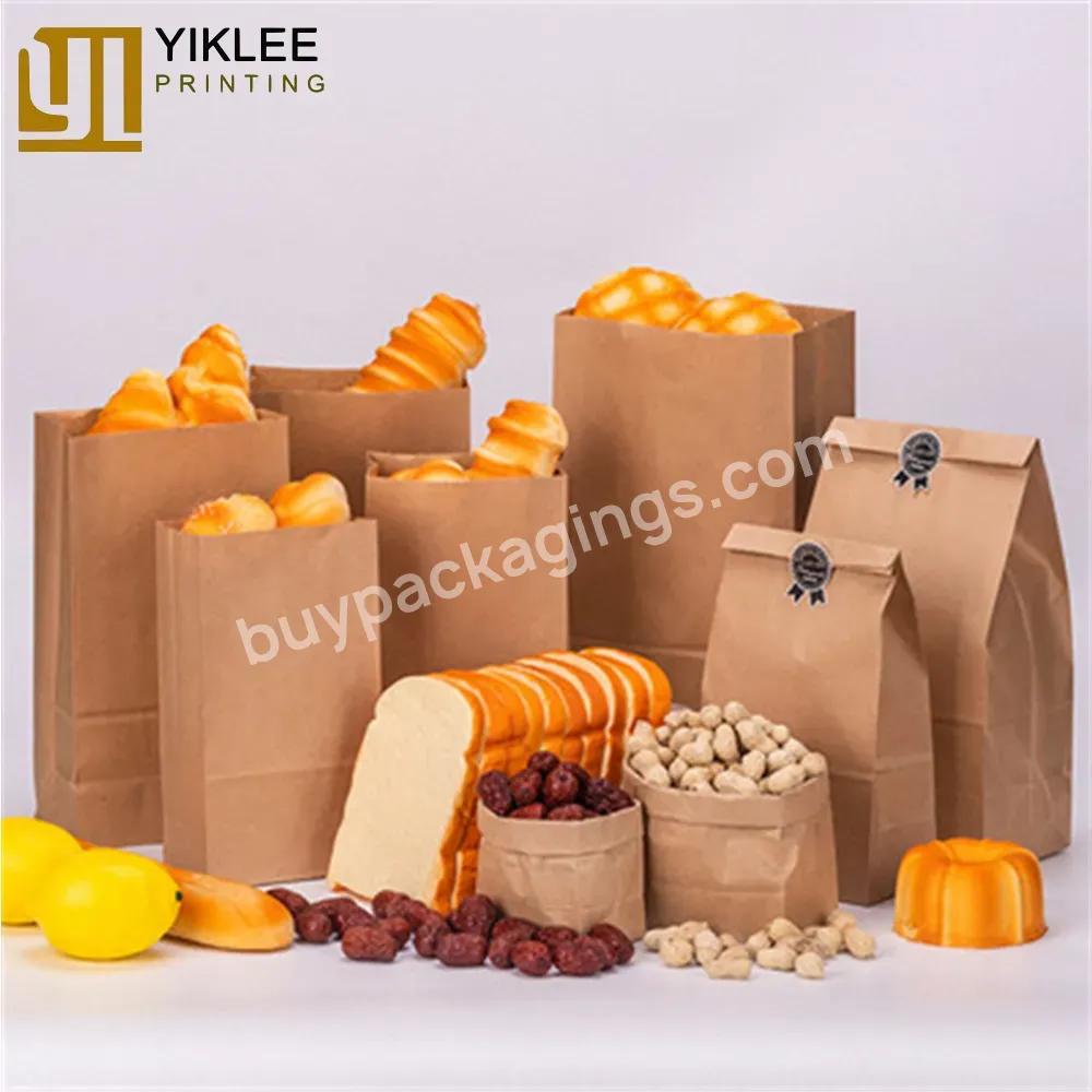 Kraft Paper Gift Bags Packaging Bread Candy Food Cake Bread Snacks Baking Takeaway Bags Cake For New Year Party Supplies