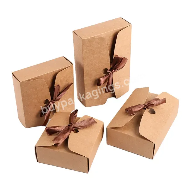 Kraft Paper Gift Box With Ribbon-xs Packaging Paper Present Box Gift