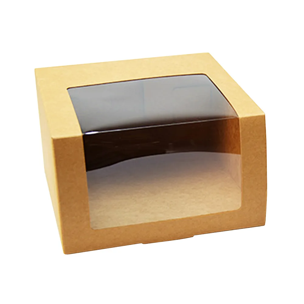kraft paper hat baseball cap packaging gift box with PVC window