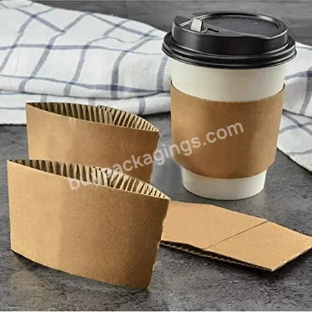 Kraft Paper Hot Cup Sleeve Jacket Holder Milk Cup Carrier Hand Protector Can Be Customized