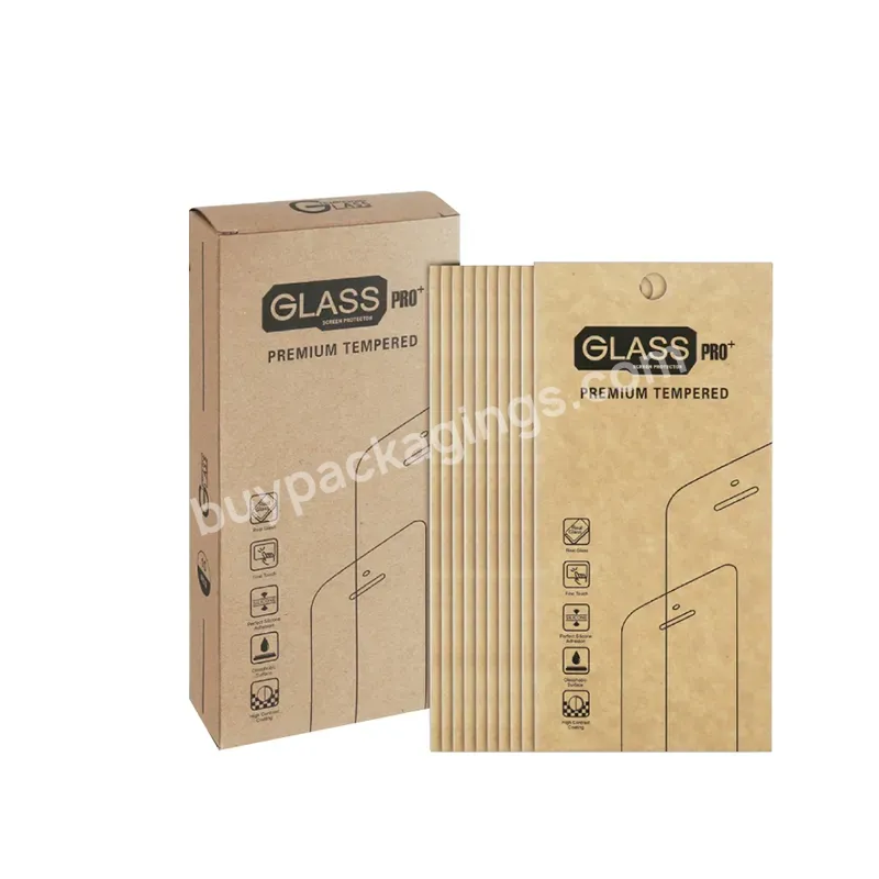 Kraft Paper Material Tempered Glass Screen Protector Glass Toughened Film Packaging Screen Protector Packaging Activity