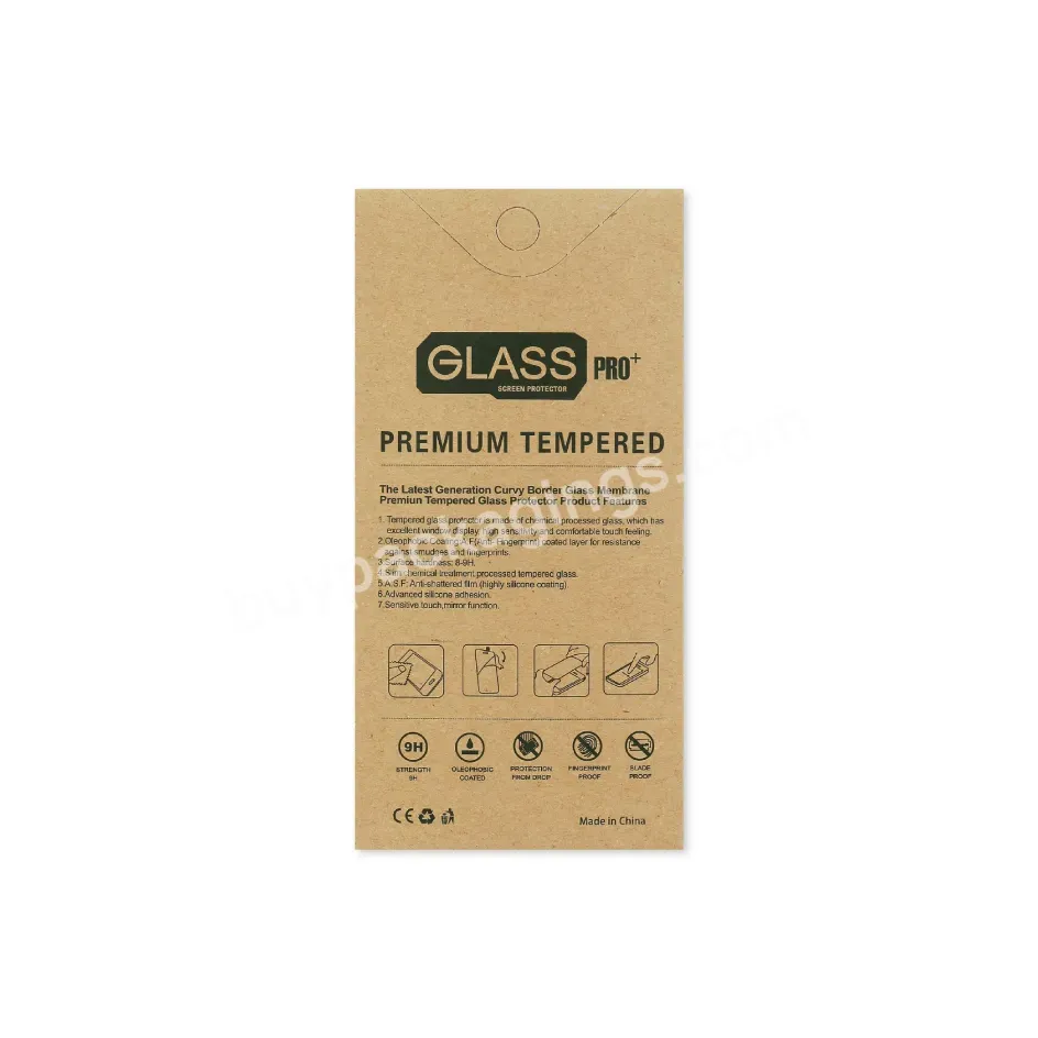 Kraft Paper Material Tempered Glass Screen Protector Glass Toughened Film Packaging Screen Protector Packaging Activity