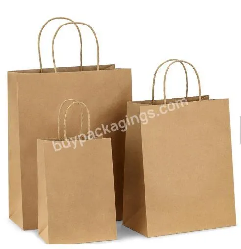 Kraft paper multicolor food and clothing packaging portable paper bag logo customization wholesale