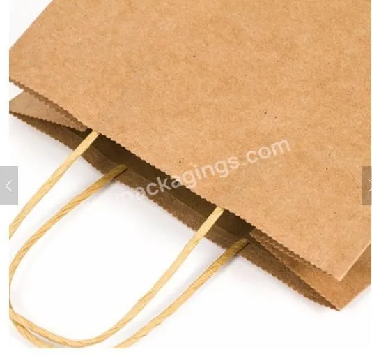Kraft paper multicolor food and clothing packaging portable paper bag logo customization wholesale