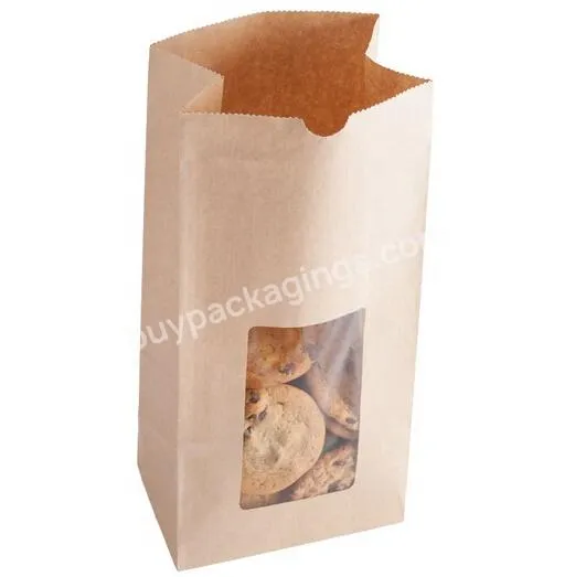 Kraft Paper Packaging Cookie Paper Bag With Window