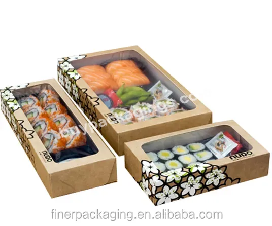 Kraft Paper Pie Boxes Cookie Boxes Sushi Paper Box With Window
