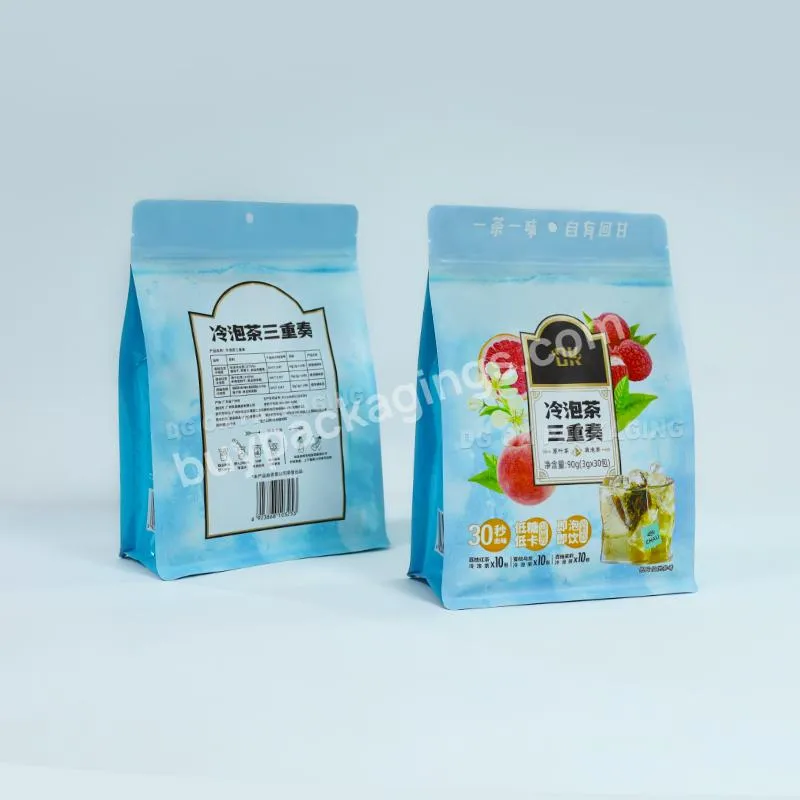Kraft Paper Plastic Eco-friendly Recyclable Food Packaging Coffee Clear Aluminum Foil Matte Flat Bottom Bag