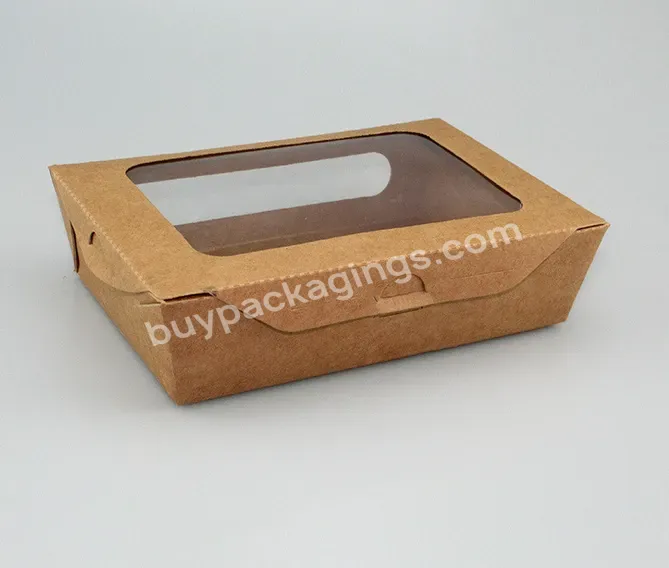 Kraft Paper Salad Packaging Box With Window