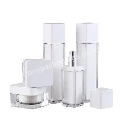 Kylie Skin Square Plastic Acrylic Lotion Bottle And Cream Jar For Skin Care Cosmetic Packaging