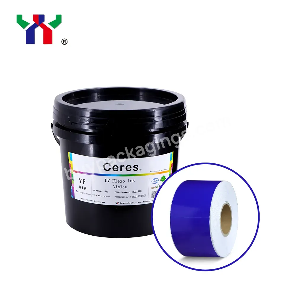 Label Printing Ceres Uv Flexo Ink Violet Color Package 5kg/barrel