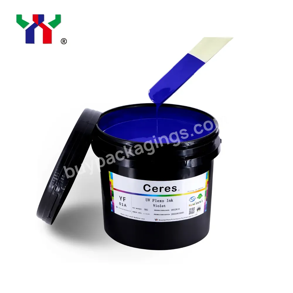 Label Printing Ceres Uv Flexo Ink Violet Color Package 5kg/barrel