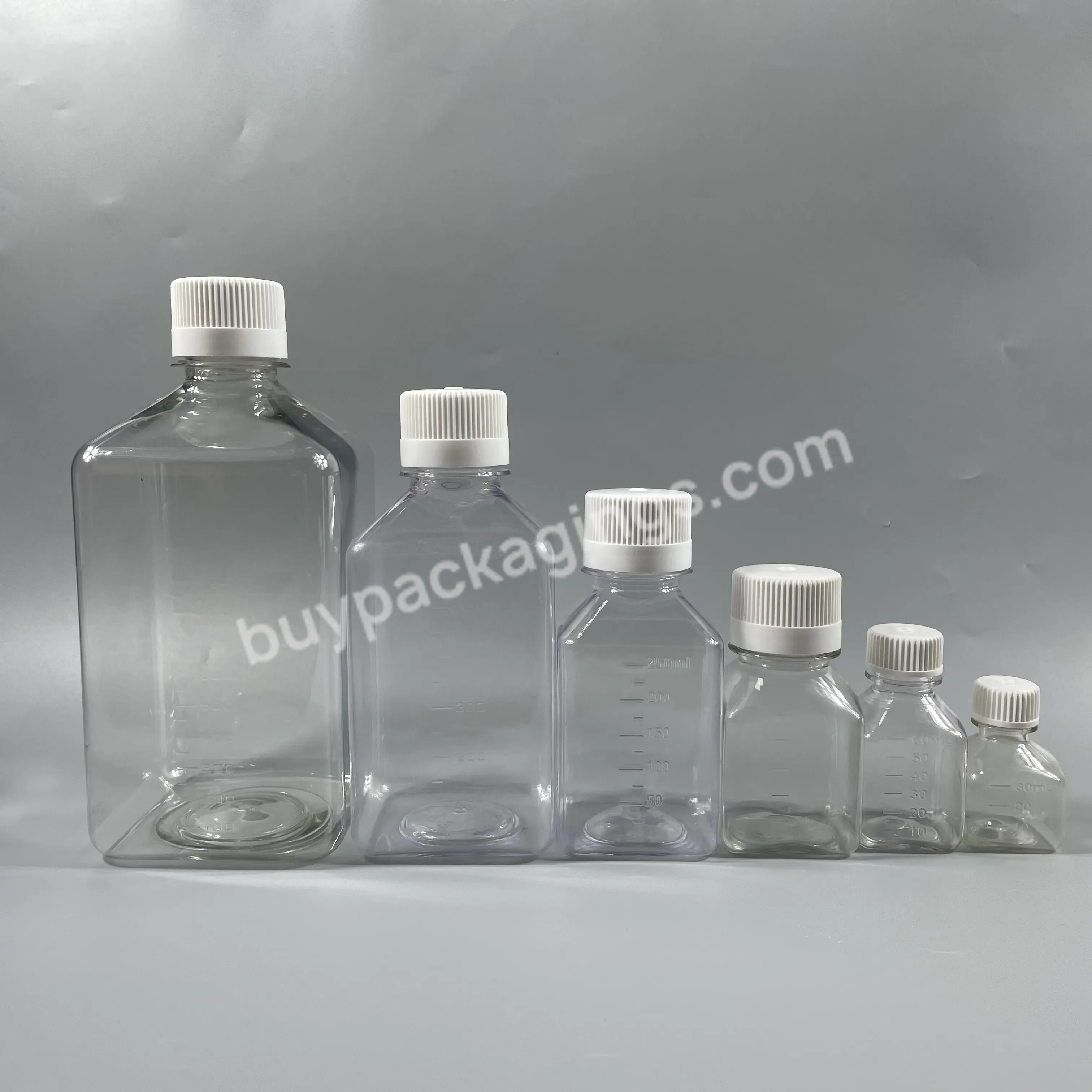 Laboratory Disposables Pet Medium Bottle Transparent Bottle With Screw Cap