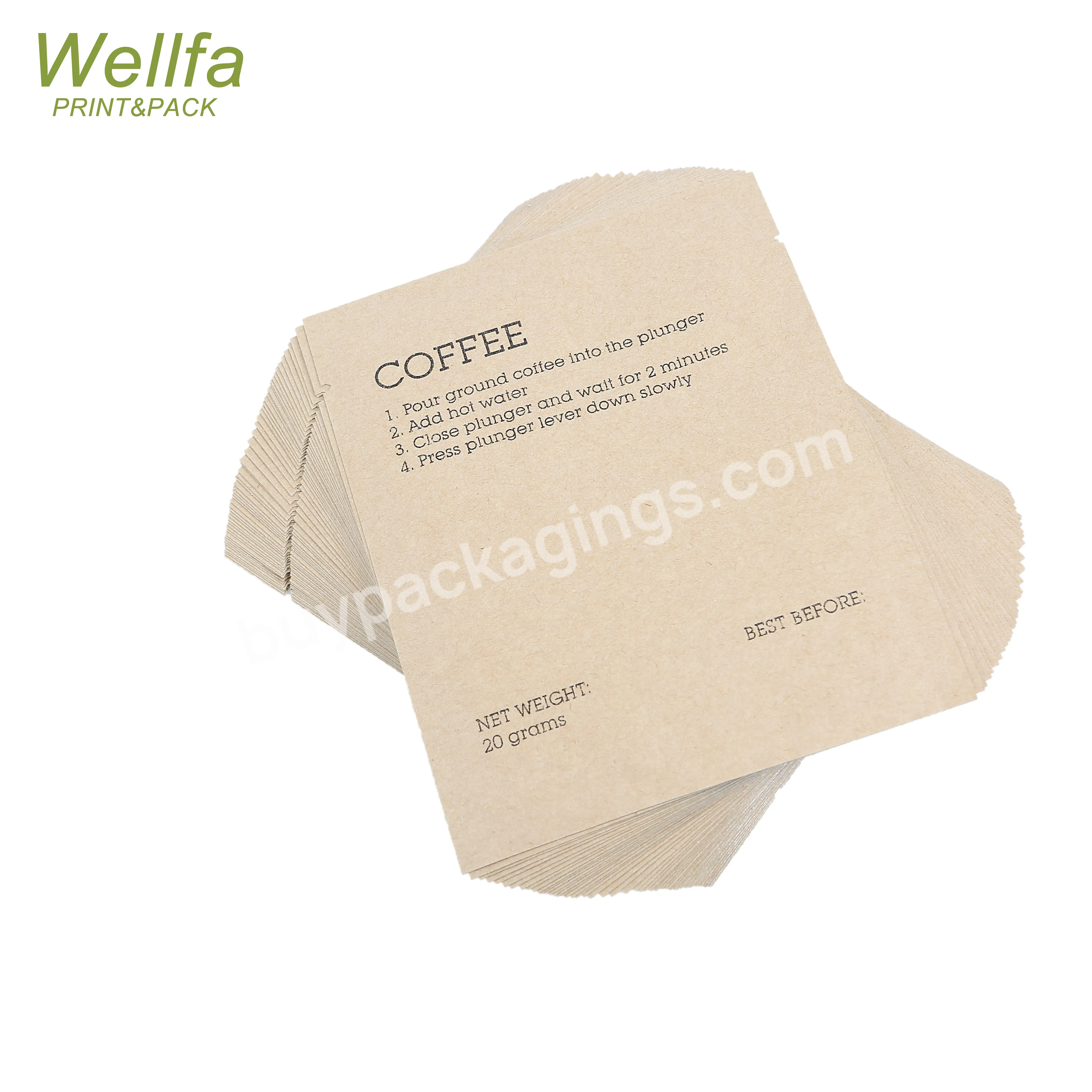 Laminated Foil Kraft Bag Empty Coffee Drip Bag With Tear Notch