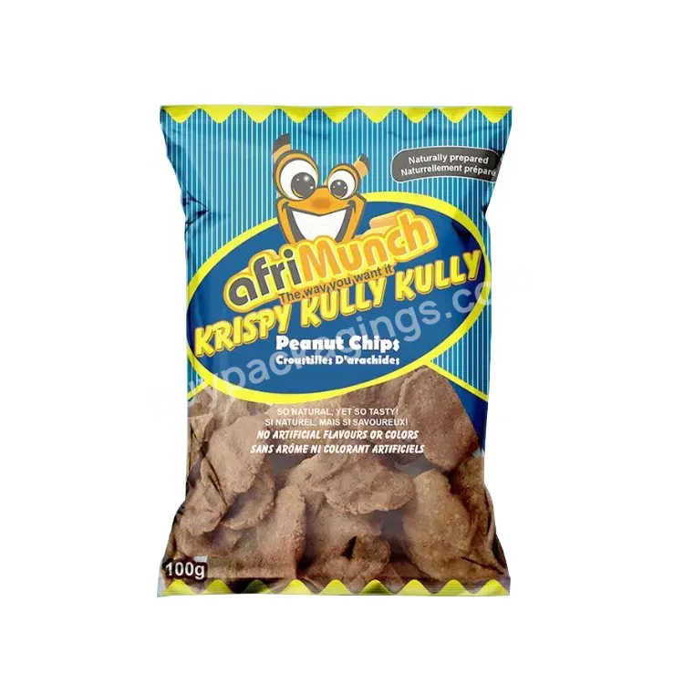 Laminated Material Wholesale Heat Seal Aluminum Foil Custom Printed Snack Food Potato Chips Packaging Bag