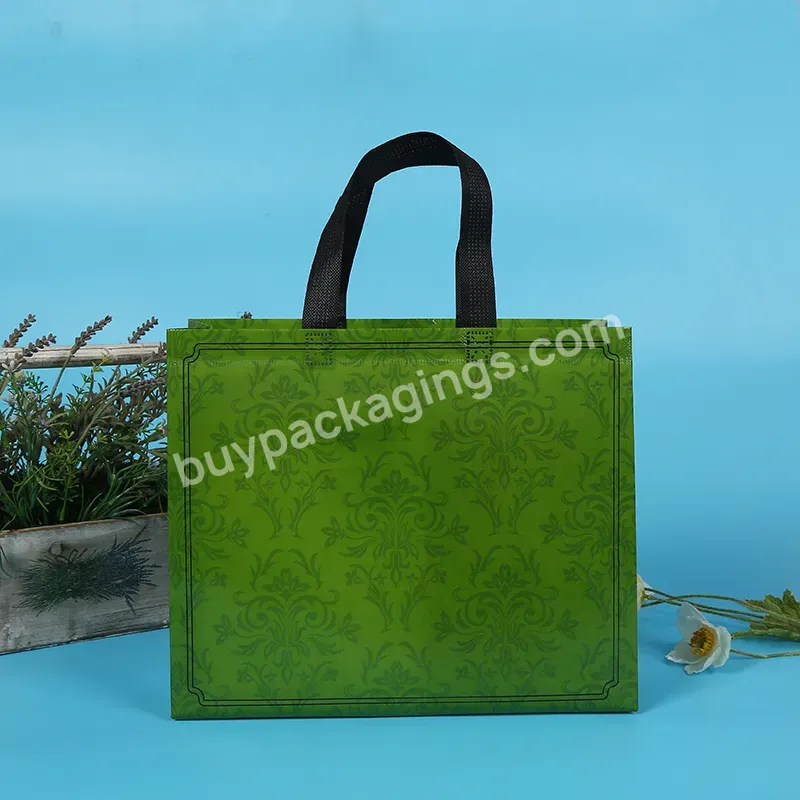 Laminated Non-woven Bag Custom Logo Clothing Store Bag Environmental Protection Shopping Handbag Advertising Custom