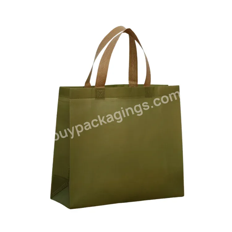 Laminated Promotional Reusable Textile Packaging Non Woven Tote Bag With Customize Logo For Clothes Packing