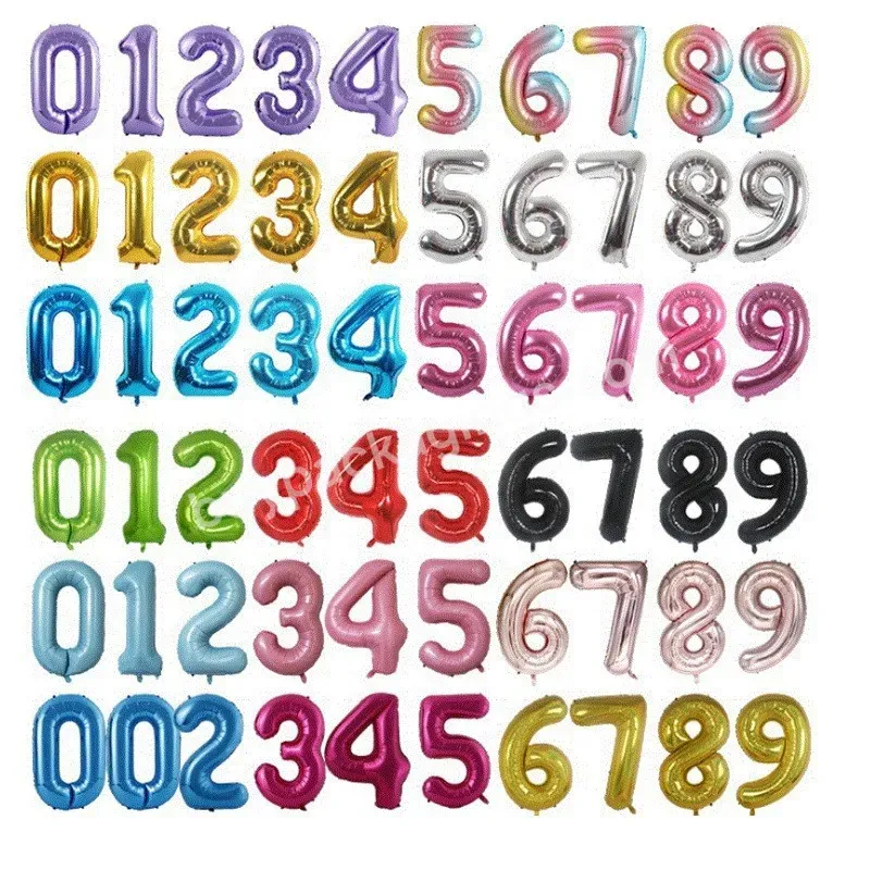 Large 40 Inch Numbers Letters Balloons Wholesale Hot Party Birthday Decoration Numbers Aluminum Film Balloons