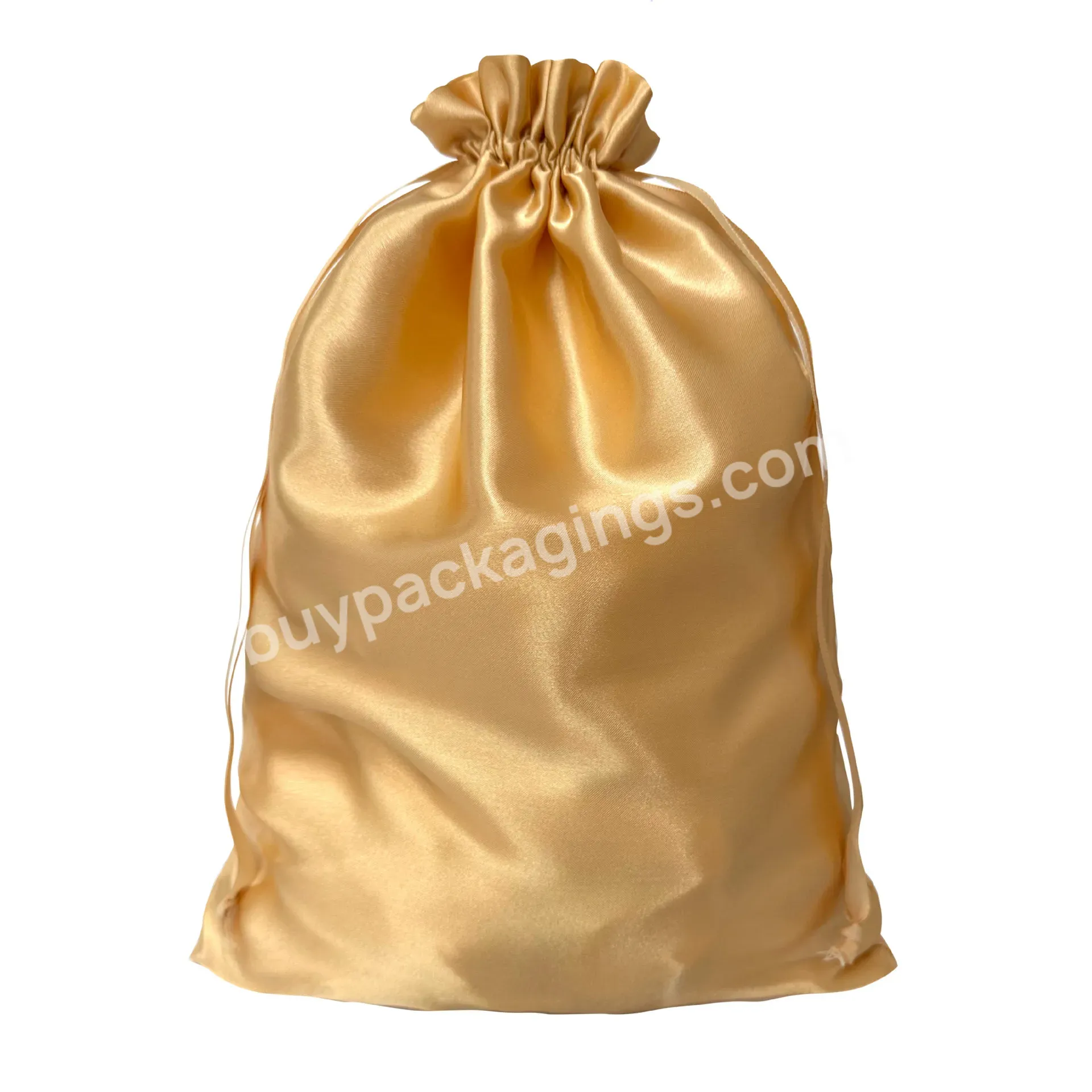 Large Custom Luxury Silk Satin Pouch Bag Drawstring Bag Gift Bags With Ribbon