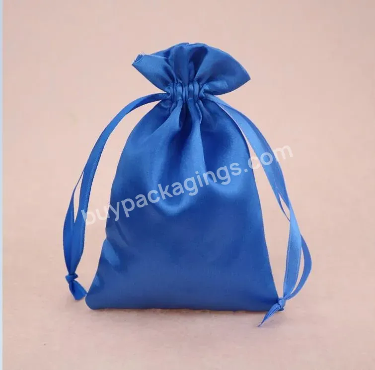 Large Custom Luxury Silk Satin Pouch Bag Drawstring Bag Gift Bags With Ribbon