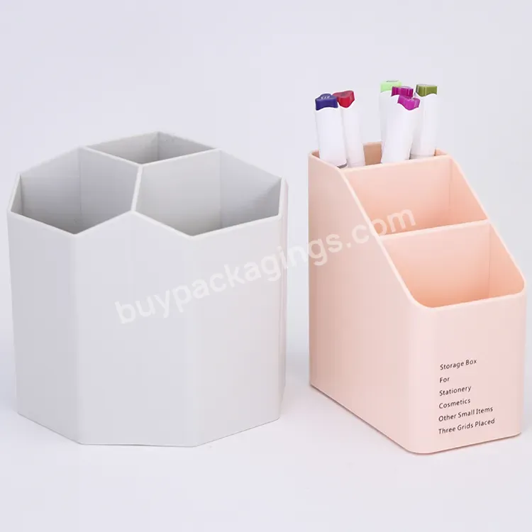 Large Desk Stationary Organizer Pen Case Box Pencil Pot Plastic Round Revolving Rotating Pen Holder For Office - Buy Stationary Organizer,Pencil Pot,Stationary Holder.