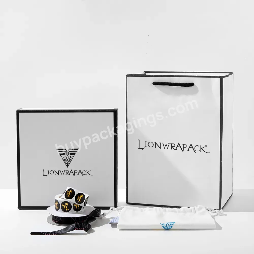 Large Luxury Custom Branded White Magnetic Folding Clothing Gift Box Set Packaging Cardboard Folding Boxes