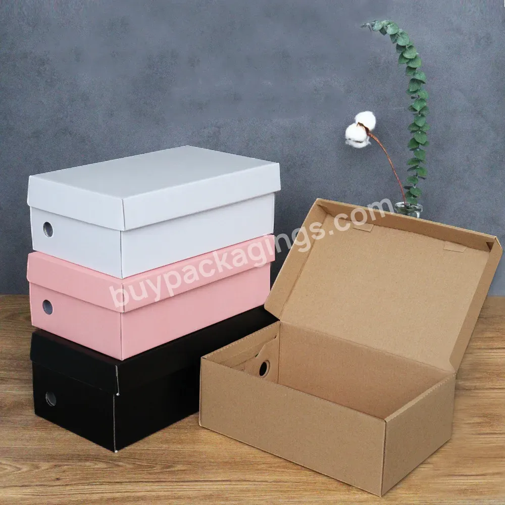 Large Size Luxury Mailer Packing Corrugated Sneakers Packaging Shoe Box With Custom Logo