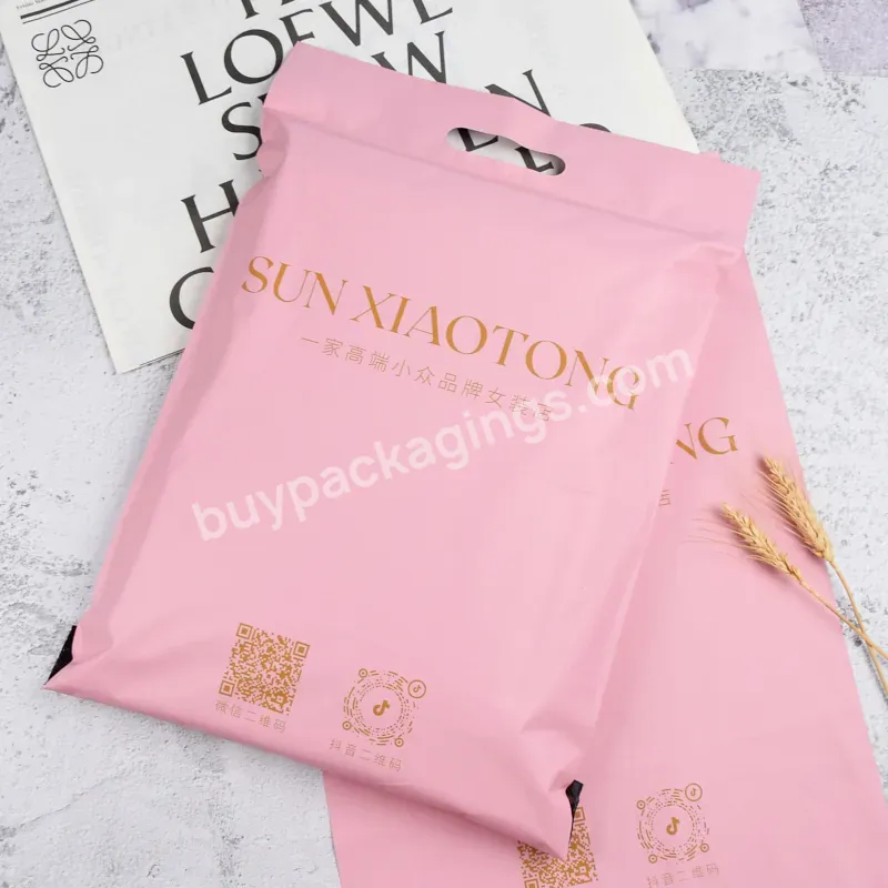 Large Size Reusable Pink Mailer Poly Plastic Mailing Envelope Packaging Courier Flyer Packing Shipping Bag With Handle - Buy Large Size Pink Mailer Bag,Shipping Bag With Handle,Mailer Poly Plastic Mailing Bag.