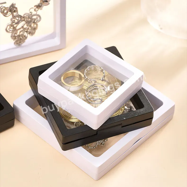 Large Stock Fast Delivery 7*7cm(2.75*2.75inch) 3d Floating Frame Display Holder Stands Case Jewelry Coin Medallion Packaging Box