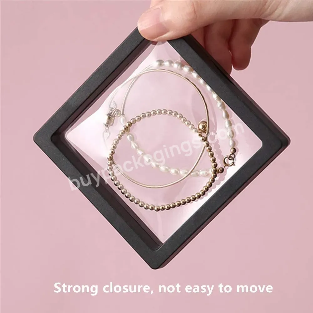 Large Stock Fast Delivery 7*7cm(2.75*2.75inch) 3d Floating Frame Display Holder Stands Case Jewelry Coin Medallion Packaging Box